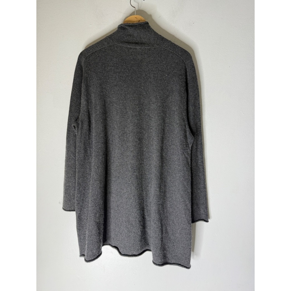 Eileen Fisher 100% Cashmere Mock Neck Tunic Sweater Charcoal Gray Womens XL